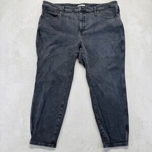 Madewell Jeans Womens Plus 26W Faded Black Denim 10" High Rise Skinny 27" Inseam